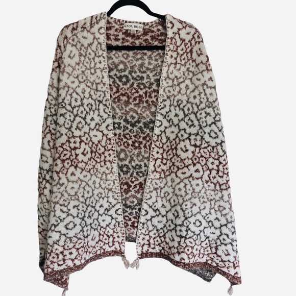 Knox Rose Sweater Animal Print Poncho Size L - Picture 1 of 6
